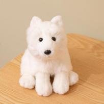 Cute White Arctic Fox Plush Toy Soft Fluffy Stuffed Animal Doll Realistic White Fox Plushie for Girls Birthday Gift Home Decor 20cm