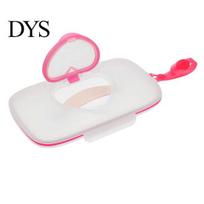 Baby Tissue Holder Wet Wipe Storage Box Portable Refillable Transparent Visible Love Heart Case Lid Dustproof Outdoor Container Travel Supplies rožinė