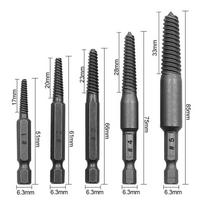 [TL]5PCS Screw Extractor Center Drill Bits Guide Set Broken Damaged Bolt Remover Hex Shank And For Broken Hand Tool