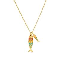 Colorful Enamel Lucky Charm Necklace Stainless Steel Koi Neck Jewelry Fish Pendant Necklace  Gift auksas