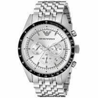 Emporio Armani AR6073 Sportivo Sidabrinis Chronografas Vyriškas Laikrodis 45mm sidabras