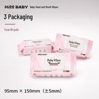 MissBaby Large Pack Baby Wipes: 80 Pure Water Disposable Wipes for Hands & Mouth – Gentle Cleaning for Children
