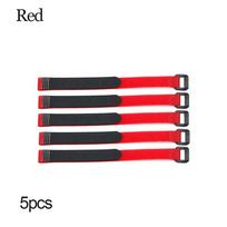 Eachine&Lipo Battery RC Accessories Nylon Cable Ties Hook Loop Tie-down Straps Antiskid Cable 5pcs raudona