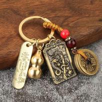 Brass Gourd Chinese Style Zodiac Keychain Feng Shui Chinese Style Key Chain  Key Ring Snake