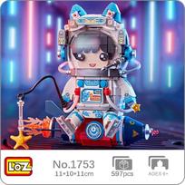 LOZ Kosmoso nuotykiai Katė Triušis Astronautas Raketa Mėnulis Žvaigždė Morka Kosmonautas 3D Mini Kaladėlės Plytos Konstruktorius Vaikams Be Dėžutės