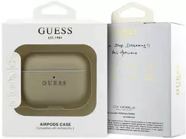 Dėklas ausinėms AirPods Pro 3 auksinės spalvos Guess