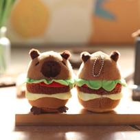 12 cm Capybara Hamburg kuprinė pliušiniai žaislai pakabukas krepšys priedai Raktų pakabukas pakabukas krepšys automobilinis pakabukas vaikiškas dovana