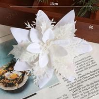 10/5/1vnt 14,5 cm Blizgučiai Dirbtinės kalėdinės gėlės Kalėdų eglutės papuošimas Laimingų Naujųjų Metų papuošalai Kalėdų netikros gėlės Natal 1 PCS balta