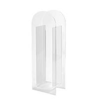 Geometric Shape Clear Acrylic Vase Flower Pot Organizer Desktop Supplies for School Office Bedroom Hydroponic Flower white
