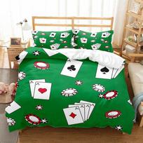 Playing Card Duvet Cover King Queen Size for Boys Girls Kids Couple Lover Bedding Set Microfiber Comforter Cover With Pillowcase 70x133cm 2pcs