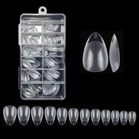 120 Boxed Ultra-Short Almond Trapezoidal Square Nail Pads, Ultra-Thin And Seamless Transparent Semi-Matte Nail Pads