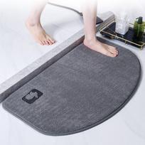 Luxurious Semi-Circular Memory Foam Bath Mat, Ultra Absorbent Bathroom Mat Anti-Slip Toilet Rug 40*60cm