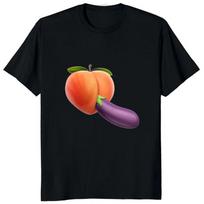 Pikseliais cenzūruoti juokingi persikų baklažanų meme marginti marškinėliai „I Love Eggplant“ grafiniai marškinėliai Laisvalaikio mados vasariniai unisex marškinėliai 4XL