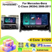 Android Automobilinis Radijas Mercedes-Benz C-Class (W204) 2006-2011 2 din Multimedijos grotuvas 4G WIFI GPS Carplay Pagrindinis įrenginys Automobilinis stereo 4 core 2GB+32GB CP