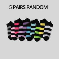 5/10/20 Pairs Random Women's Ankle Socks in Multiple Colors, Striped Style, Popular, Moisture-wicking and Sweat-absorbing 36-39
