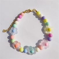 Macarons Color Cat Dog Necklace Cute Pearl Pet Birthday Collar with Pendant Adjustbale Kitten Puppy Pearl Grooming Pet Product S 20-25CM