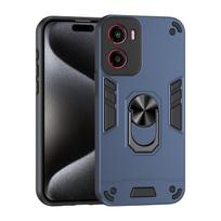 Karinis smūgiams atsparus dėklas Motorola Moto E15 G05 G15 G35 G55 G75 G85 5G Apsauginis dangtelis Žiedas Stovas Laikiklis Fundas Coque Moto E15 mėlyna