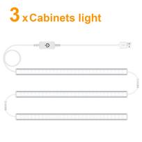 USB LED šviestuvas po spintelėmis 30CM Jutiklinis LED šviestuvas Pritemdoma LED naktinė lemputė virtuvės spintelėms, spintai, darbastaliui