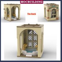 Biuro bendrabučio modulinė pilis - namo virtuvės bibliotekos modelio konstravimo kaladėlės MOC Reikalingumo kambarys Architektūros kolekcijos žaislai