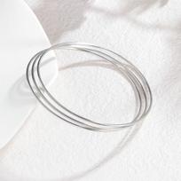 Minimalist Three-Layer Titanium Steel Bangle Bracelet - Light Luxury, Multiple Styles Available