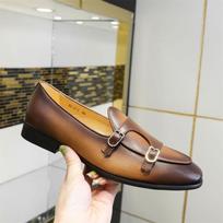 Luxury Mens Leathe Shoes Slip On Patent Leather Coffee Black Monk Strap Men Shoes Wedding Party Casual Dress Loafers 38 ruda