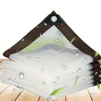 Heavy-Duty Clear Waterproof Canopy Tarp with Grommets  for Garden, Patio, Plant Greenhouse, Camping, Chicken Coop 200x200cm