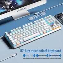 AULA F3087 Wired Mechanical Gaming Keyboard sidabro baltos spalvos
