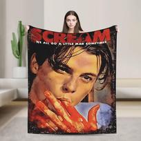 Soft Warm Blanket Picnic Horror Movie Scream Billy Loomis Throw Blanket  Flannel Bedspread For Bedroom Funny Sofa Bed Cover 30x40in