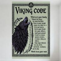 Viking Code Norse Mythology Metal Tin Sign Vintage Gothic Wolf Decor for Home Bar Man Cave Cafe Restaurant 20x30cm（7.8x11.8inch）