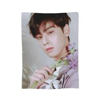 Cha Eun Woo Blankets Velvet All Season Kpop Breathable Lightweight Thin Throw Blanket for Sofa Office Rug Piece 30x40in