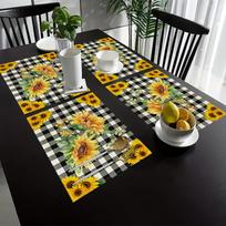 4/6pcs Set, Sunflower-Themed Kitchen Heat-Resistant Table Mats for Spring And Summer, Preventing Water, Oil, And Burns, Living Room Tablecloth 1pcs