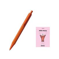 Rhodia Script Ballpoint Hexagonal Aluminum Hairline Low Viscosity with RHODIA 11 Block Rhodia Pen, 0.7mm, Barrel, Body, Finish, Oil-Based Ink, Orange, oranžinė