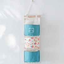 Wall Mounted Hanging Bag Multiple Pockets Bedside Organizer Sundries Storage Pouches  Dormitory 02-Lemon