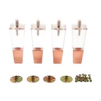 4 Acrylic Furniture Legs for Bench and Desk Support in Living Space 12cm Rose Gold