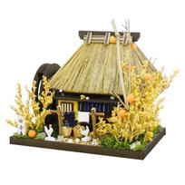 Handmade Dollhouse Kit Thatched Roof House Kit Countryside House 8443 Billy's - - ruda