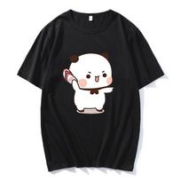 Couple Bubu Is Throwing Flipflops At Dudu Tshirt Funny Valentines Day Clothes Cute Panda Bear Bubu Dudu Tops Y2k Cotton Tshirt S