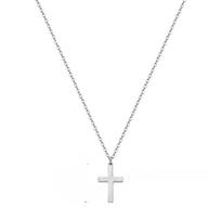 Fashion Stainless Steel Cross Gold Silver Color Necklace for Women Men Exquisite Chain  Necklaces Jewelry Birthday Present 45cm