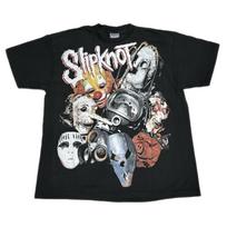 SLIPKNOT AOP Vintage 2001 MASKS BIG FACE 90s Nu Metal Band XL REPRINT Unisex T-Shirt XXXXL gray