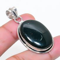 Natural Black Onyx Gemstone Handmade 925 Sterling Silver Pendant 1.77  AP-14998