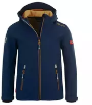TrollKids Vaikiška striukė Trollfjord mystic mėlynas/golden yellow softshell navy mėlynas (161-146)