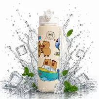 Gertuvė Eu Sandelis Vandens buteliukas su šiaudeliu ir kandikliu 800 ml CAPIBARA BD67