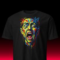 Screaming Face Tee Pop Art, Abstract Colorful Portrait, Heavy Weight Comfort Fit, Edgy Unisex Gift for Him Her Graphic Shirt Outfit 4XL