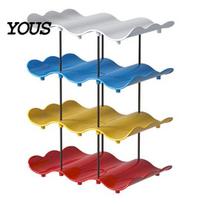 Water Drainage Cup Tray Wave Board Holder, Vertical Storage Space Saving Space-saving Rack Design, Stable Assembled Slot Easy Access Kitchen 4-Layers