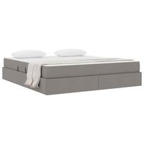 Storage Bed with Mattress Taupe 160 x 200 cm Polyester