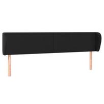 Headboard with Ears Black 163x23x78 88 cm Faux Leather