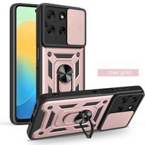 Armor Case For Motorola Moto G56 G86 5G G15 G35 G55 G75 G85 G04 G24 G54 G84 E14 E15 Lens Protect Cover Ring Stand Holder Fundas Motorola Moto G34 rožinio aukso spalvos