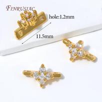 18K Gold Plated CZ Cross Spacer Bar, X Shape Micro Pave Spacer Connector For Pearl Bracelets Jewelry Making Supplies Findings 5 pcs