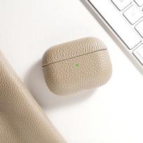 Dėklas Airpods 4 3 1 ir 2 odinis Dėklas Airpods Pro 2 natūralios odos Dėklai Apple AirPods Dėklas Lychee rašto karvės odos Dėklai AirPods 1 2 smėlis