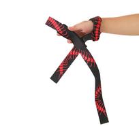 Gym Accessories Polyester Wrist Strap Print Gym Lifting Straps for Heavy Duty Weighty Lifting Sports Bodybuilding raudona