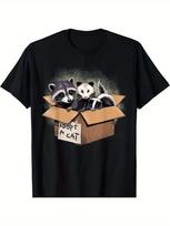 Adopt A Cat Shirt Raccoon Opossum Skunk Adopt A Street Cat T-Shirt L